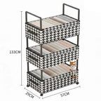 Estante Organizador Premium Black & White - 3 Niveles con Ruedas