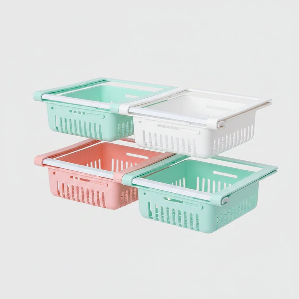 Set de Cestas Organizadoras Ajustables para Refrigerador X3