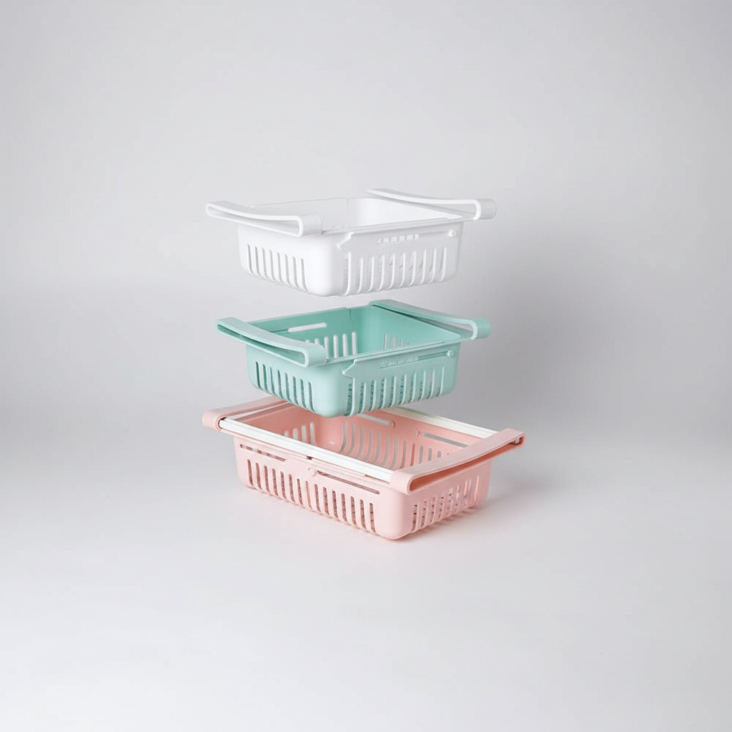 Set de Cestas Organizadoras Ajustables para Refrigerador X3
