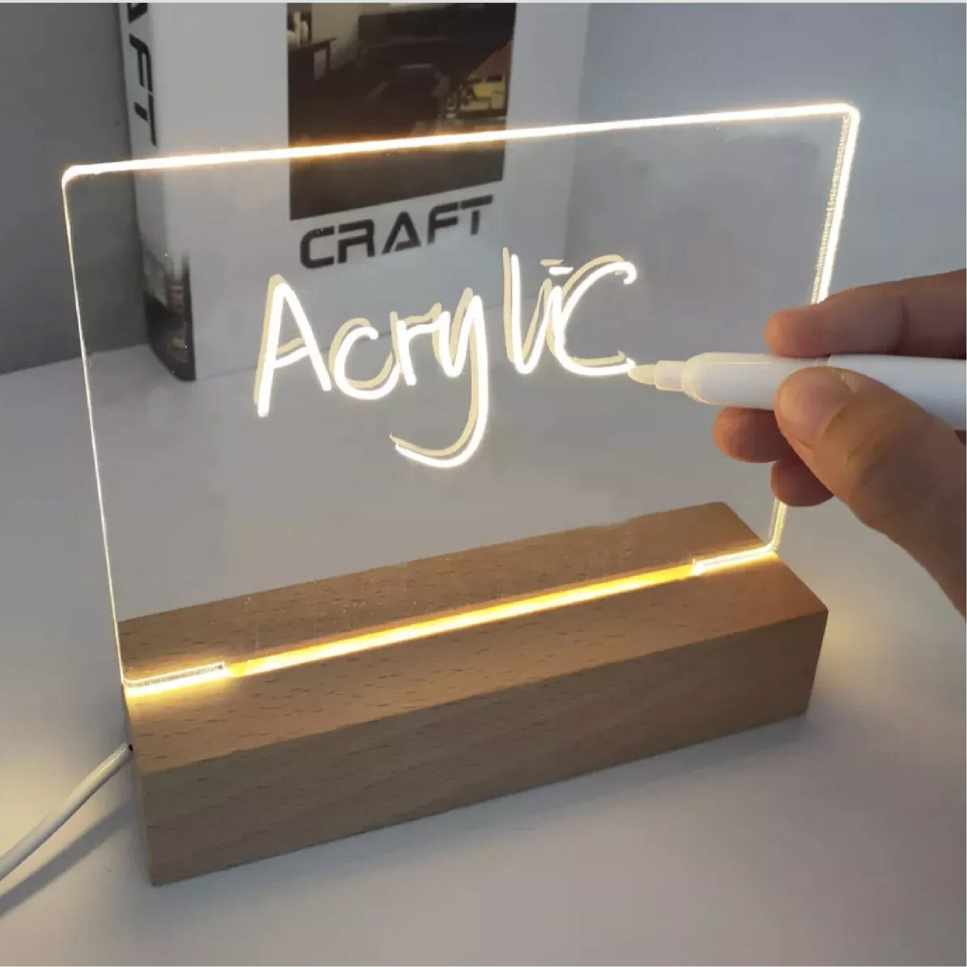 Lámpara LED Acrílica Transparente Borrable – Luces Creativas para Mensajes y Decoración