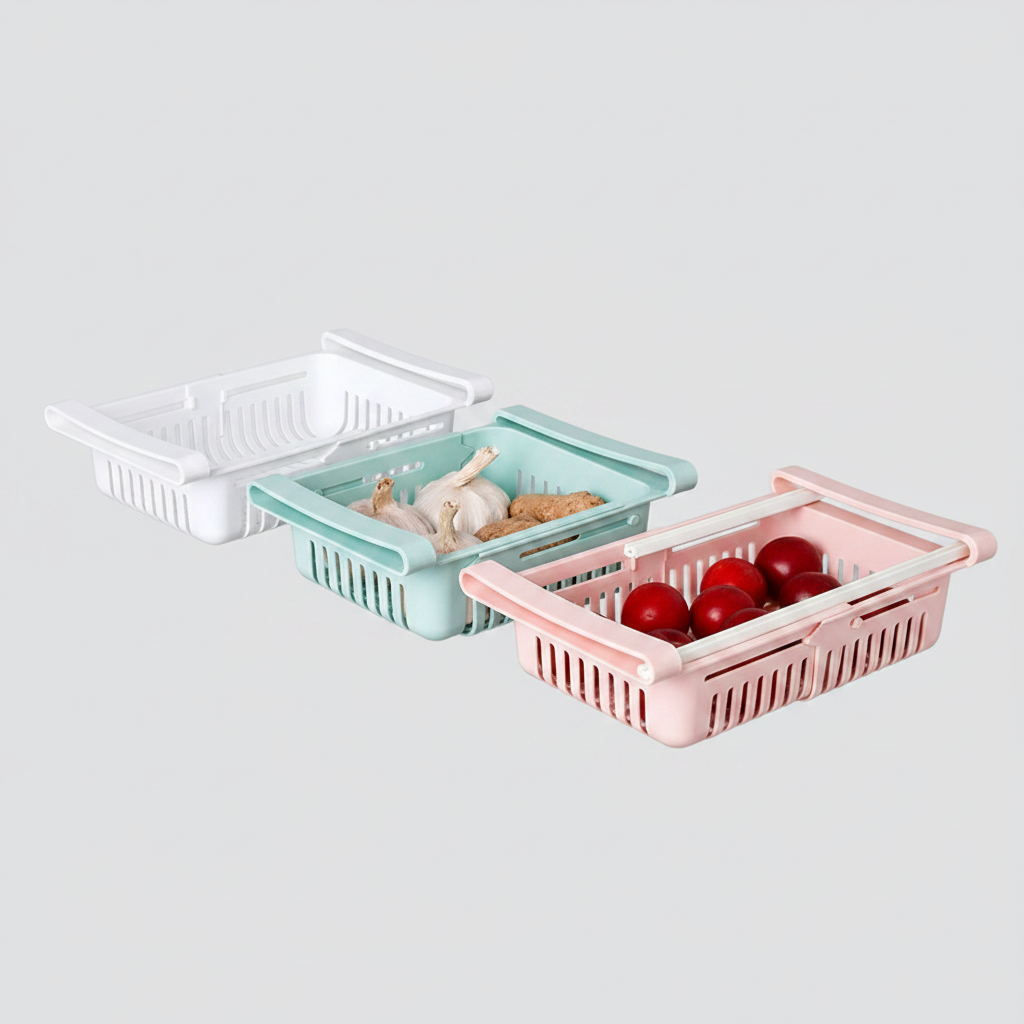 Set de Cestas Organizadoras Extensibles para Nevera (Pack x4)