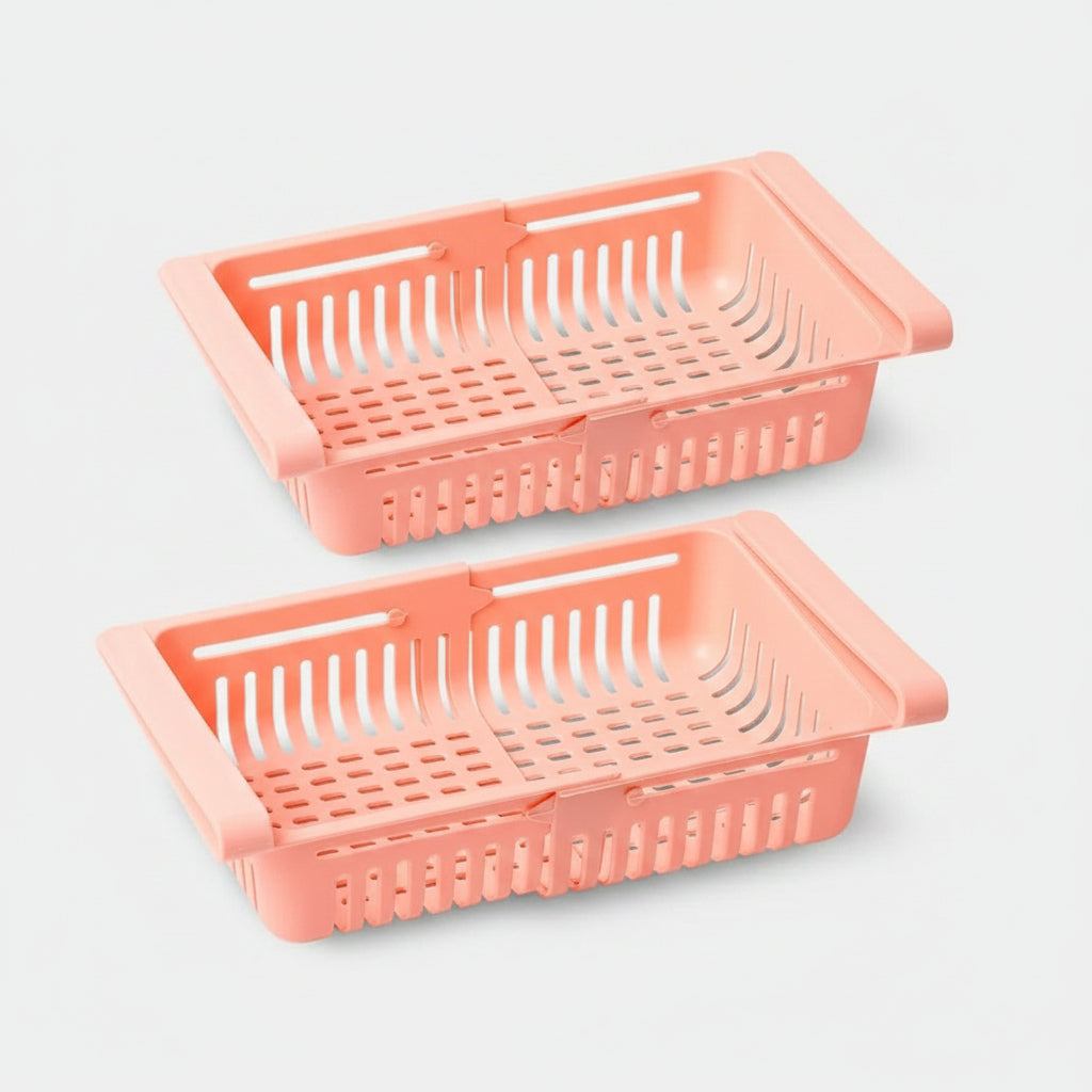 Set de Cestas Organizadoras Extensibles para Nevera (Pack x4)