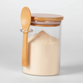 Frasco Multiuso en Vidrio con Tapa de Bambú y Cuchara