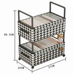 Estante Organizador Premium Black & White - 2 Niveles con Ruedas