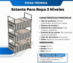 Estante Organizador Premium Black & White - 3 Niveles con Ruedas