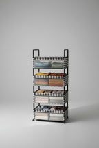 Estante Organizador Premium Black & White - 4 Niveles con Ruedas