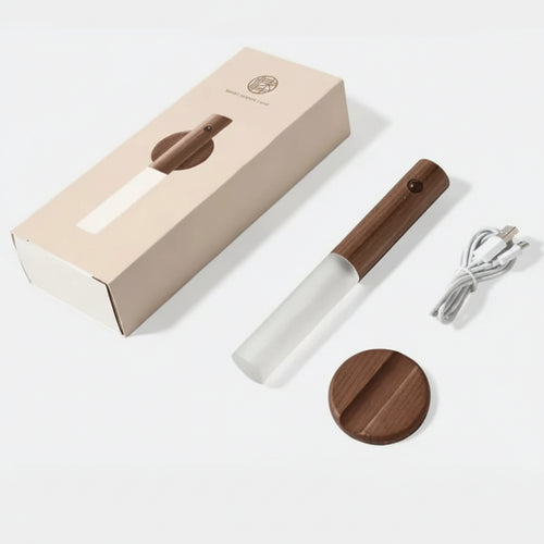 Lámpara LED Magnética de Pared en Madera con Sensor de Movimiento